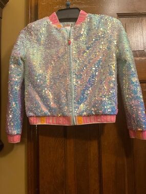 NWOT BillieBlush Girls Sz. 10 Couture Sequin Bomber Jacket.